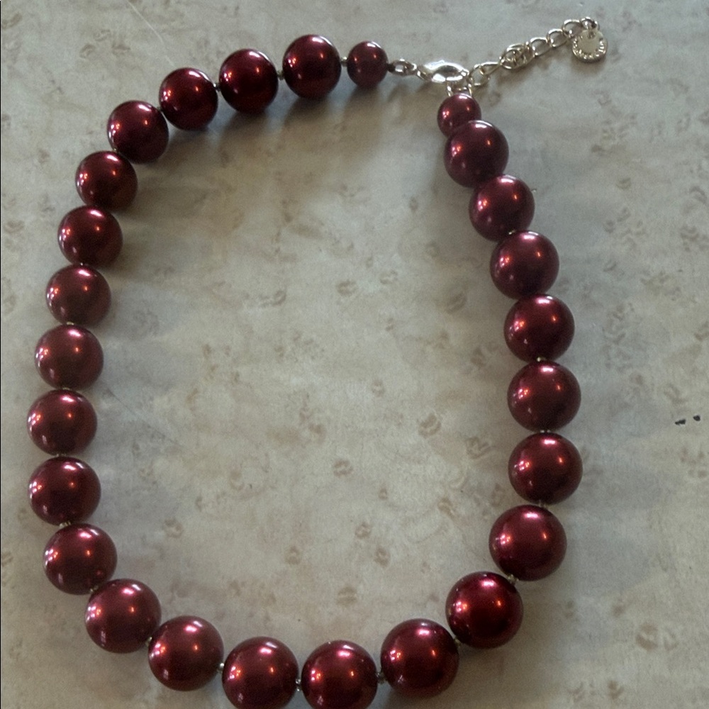 Elegant Burgundy Beaded Necklace
